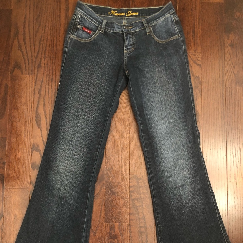 dark wash flared jeans